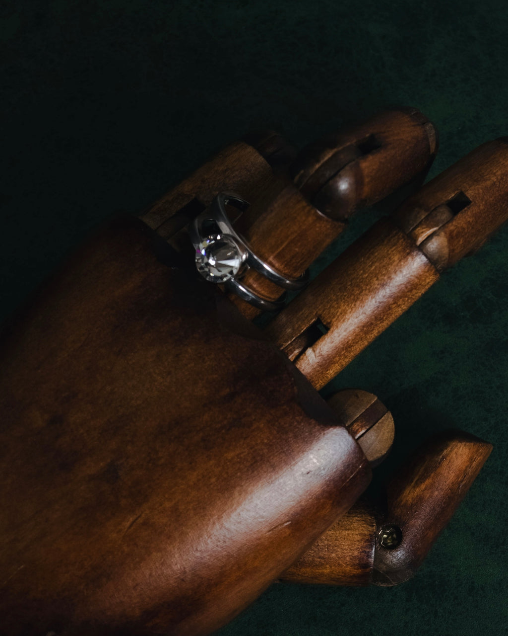 "Christian Dior" 00’s industrial solitaire crystal signet ring