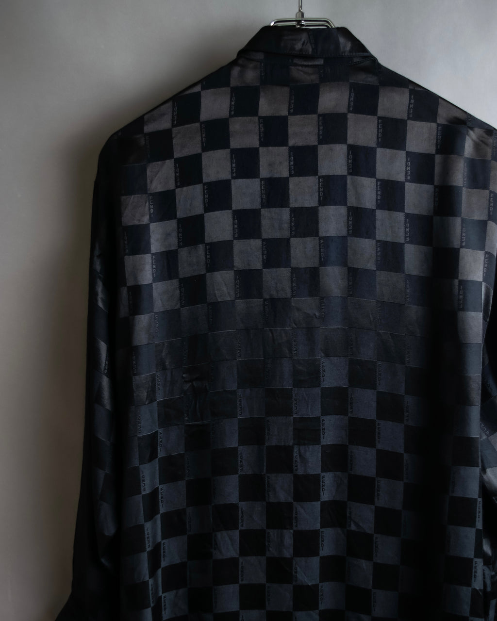 "FENDI JEANS" Logo engraved check pattern glossy shirt