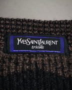 “Yves Saint Laurent” 80’s-90’s geometric knit cardigan