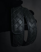 "BOTTEGA VENETA" 2000’s Intrecciato nappa leather grommet belt