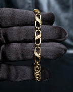 "DIOR" Oval chain rhinestone studded bracelet