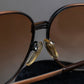 "YVES SAINT LAURENT" Thin metal temples round frame sunglasses