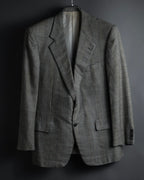 "HERMES" 90’s belvest silk wool linen peak lapel tailored jacket
