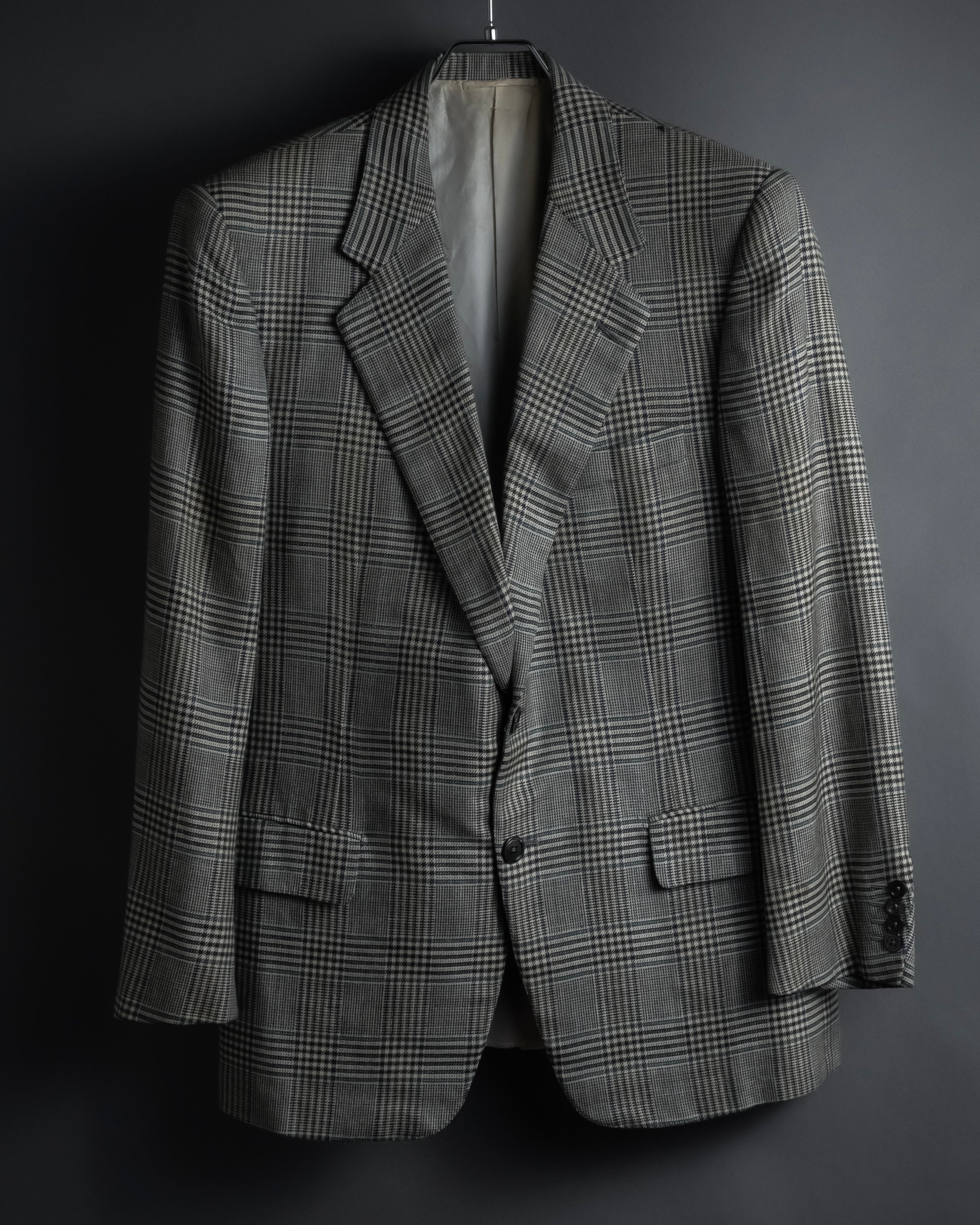 "HERMES" 90’s belvest silk wool linen peak lapel tailored jacket