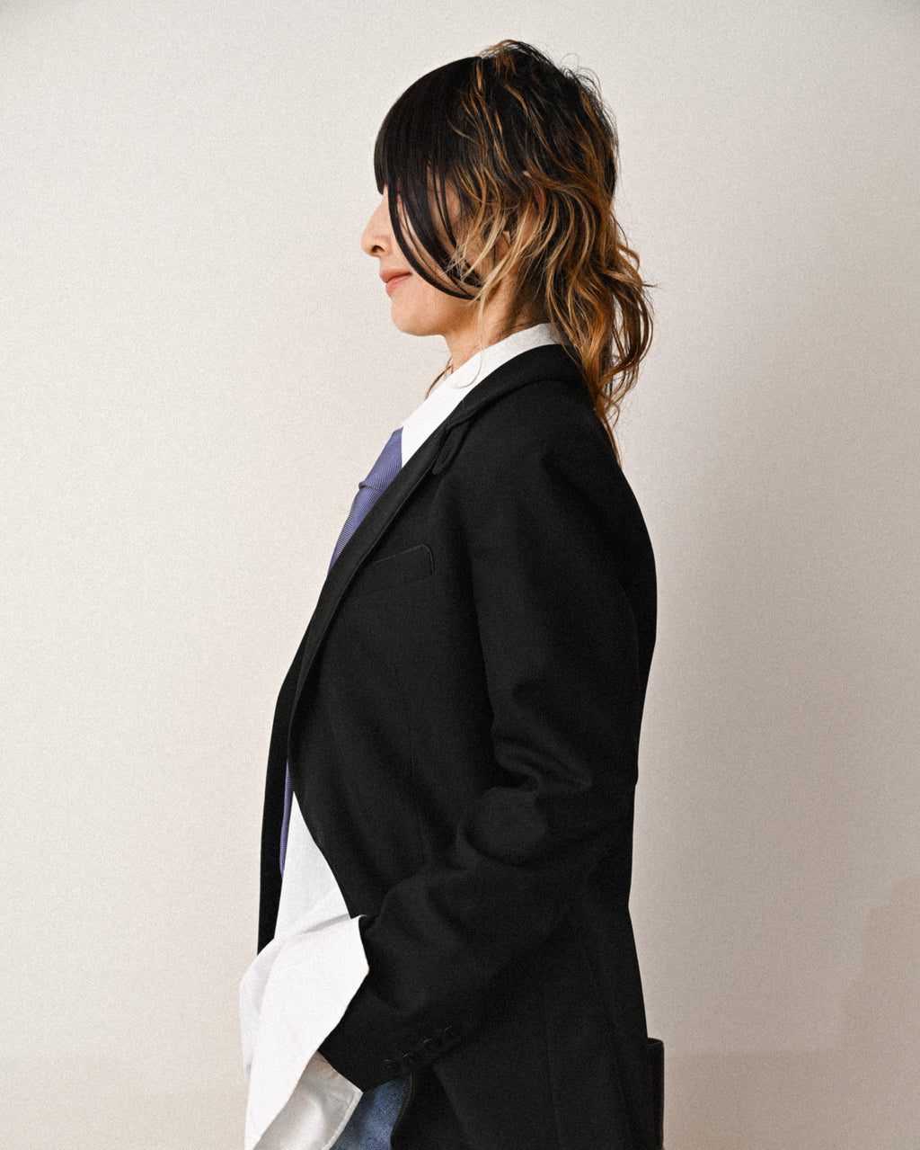 BALENCIAGA/ Chin Strap Detailed 2B Single Breasted Tailored Jacket