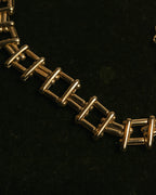“Vintage“ Geometric link gold tone necklace