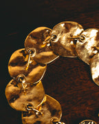 -SPECIAL- “Yves Saint Laurent” 80’s-90’s Hammered gold coin link bracelet