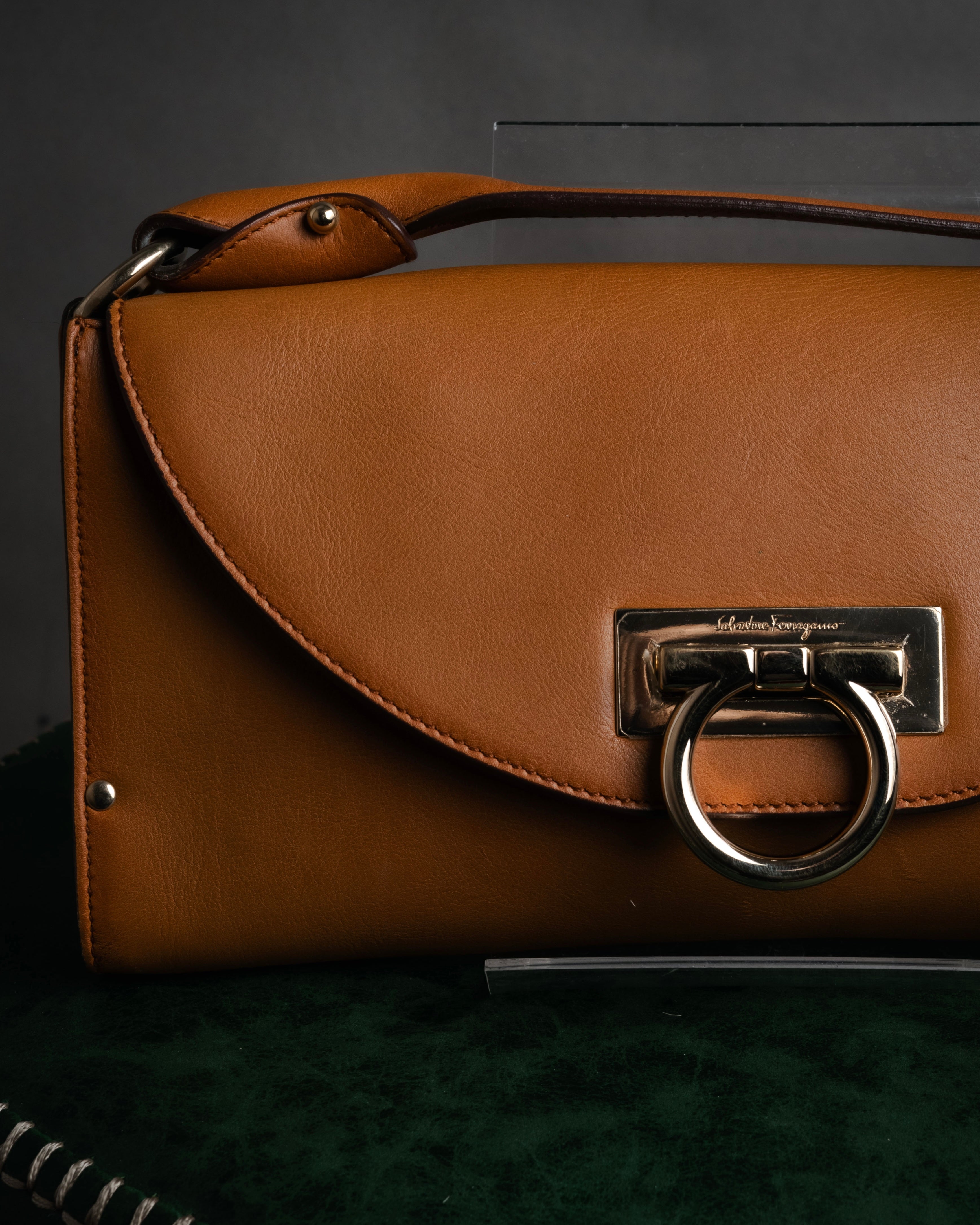 “Salvatore Ferragamo” 2000’s Gancini flap one handle bag