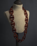 "Christian Dior" Sculptural tortoiseshell resin chain necklace