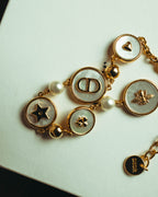 "Christian Dior" 20's Iridescent mother of pearl charm bracelet