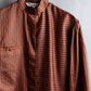 "Christian Dior" Striped＆bordered fly front collarless jacket