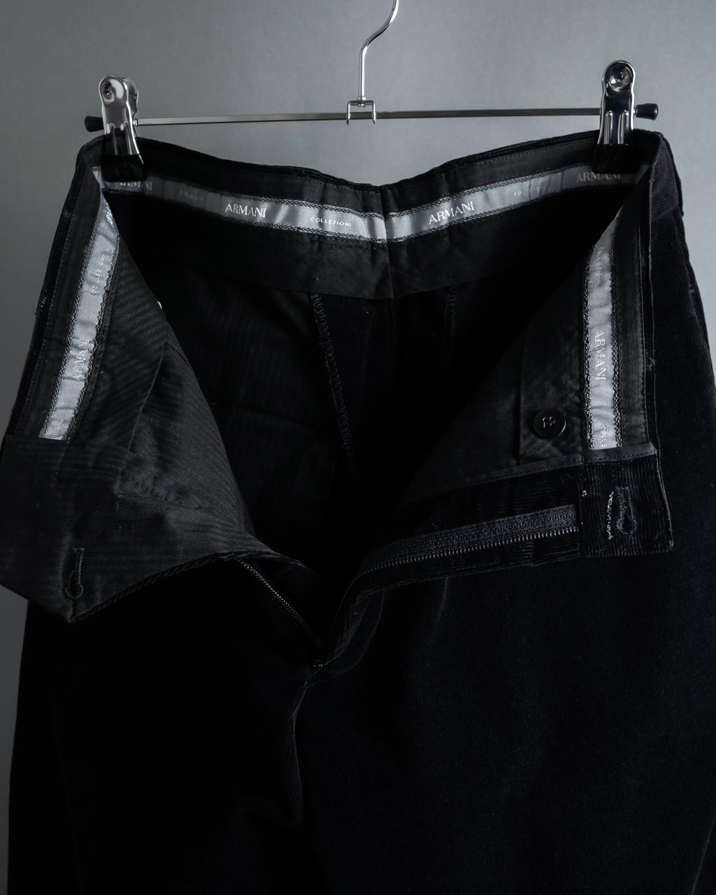 "ARMANI COLLEZIONI" Black corduroy relaxed set up