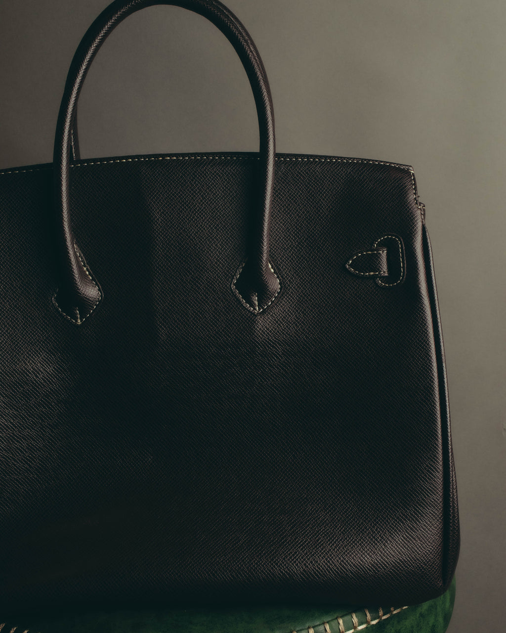 "Yves Saint Laurent" 90's-00's Classic textured leather structured top handle bag