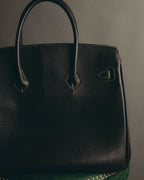 "Yves Saint Laurent" 90's-00's Classic textured leather structured top handle bag