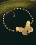 -SPECIAL- “Dior” 2023-24’s Sculpted butterfly pearl long necklace