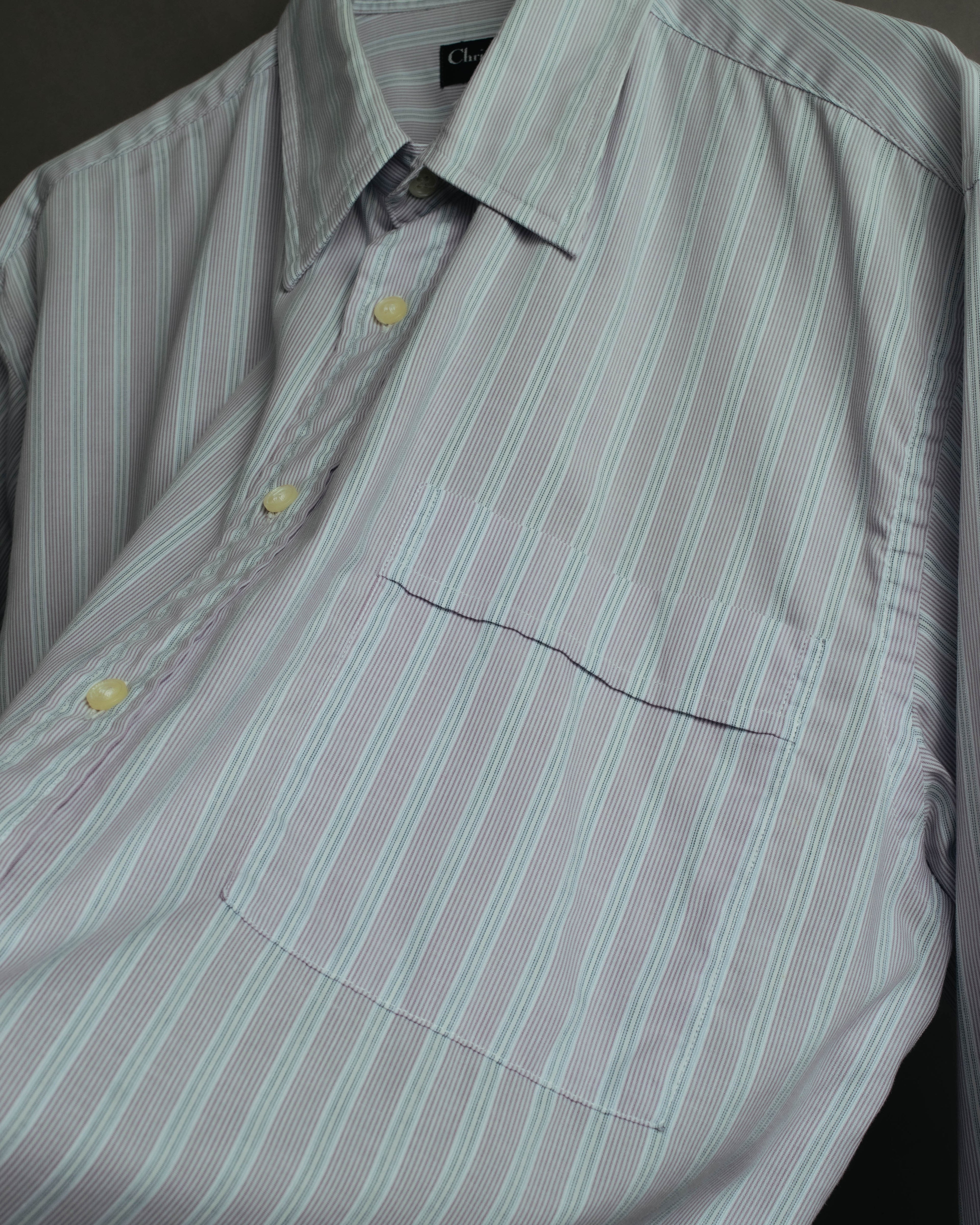 "Christian Dior" 80's-90's Relaxed striped long sleeve shirt