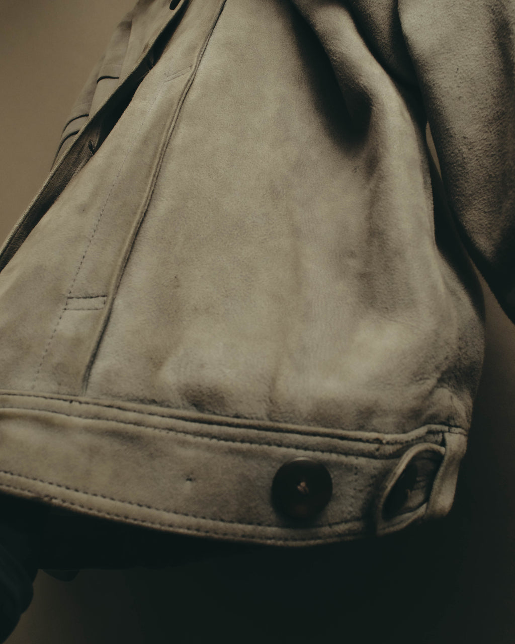 -SPECIAL- “LOEWE” 80’s-early 90’s Taupe suede leather blouson jacket