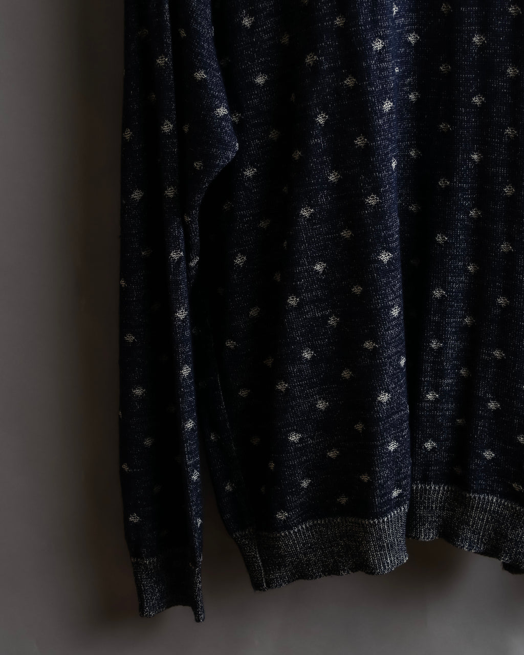 "Vintage abstract polka dot knit cardigan"