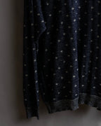 "Vintage abstract polka dot knit cardigan"