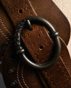 “DIESEL” 2000’s Studded craft leather belt