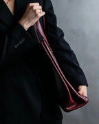 "Cartier" Jewelry ruby color leather tote bag