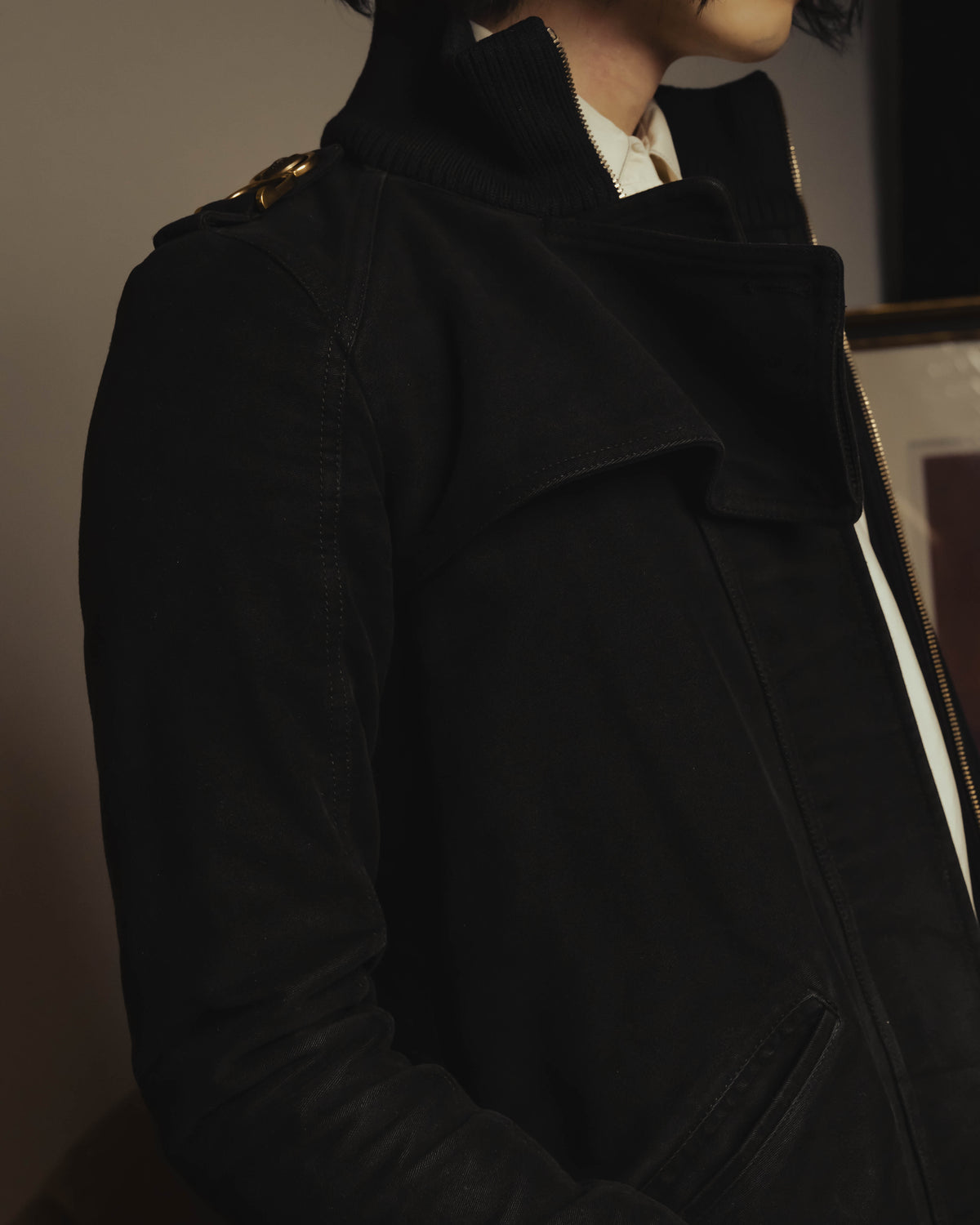 “GUCCI” Late 00’s military detail cotton long jacket