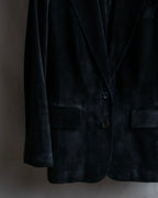 "GUCCI" Stitch design suede tailored jacket