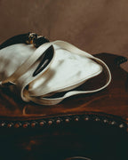 -SPECIAL- “Yves Saint Laurent rive gauche” 00’s Satin double horn shoulder bag