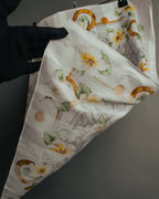 "CELINE" 90's Floral logo cotton square scarf