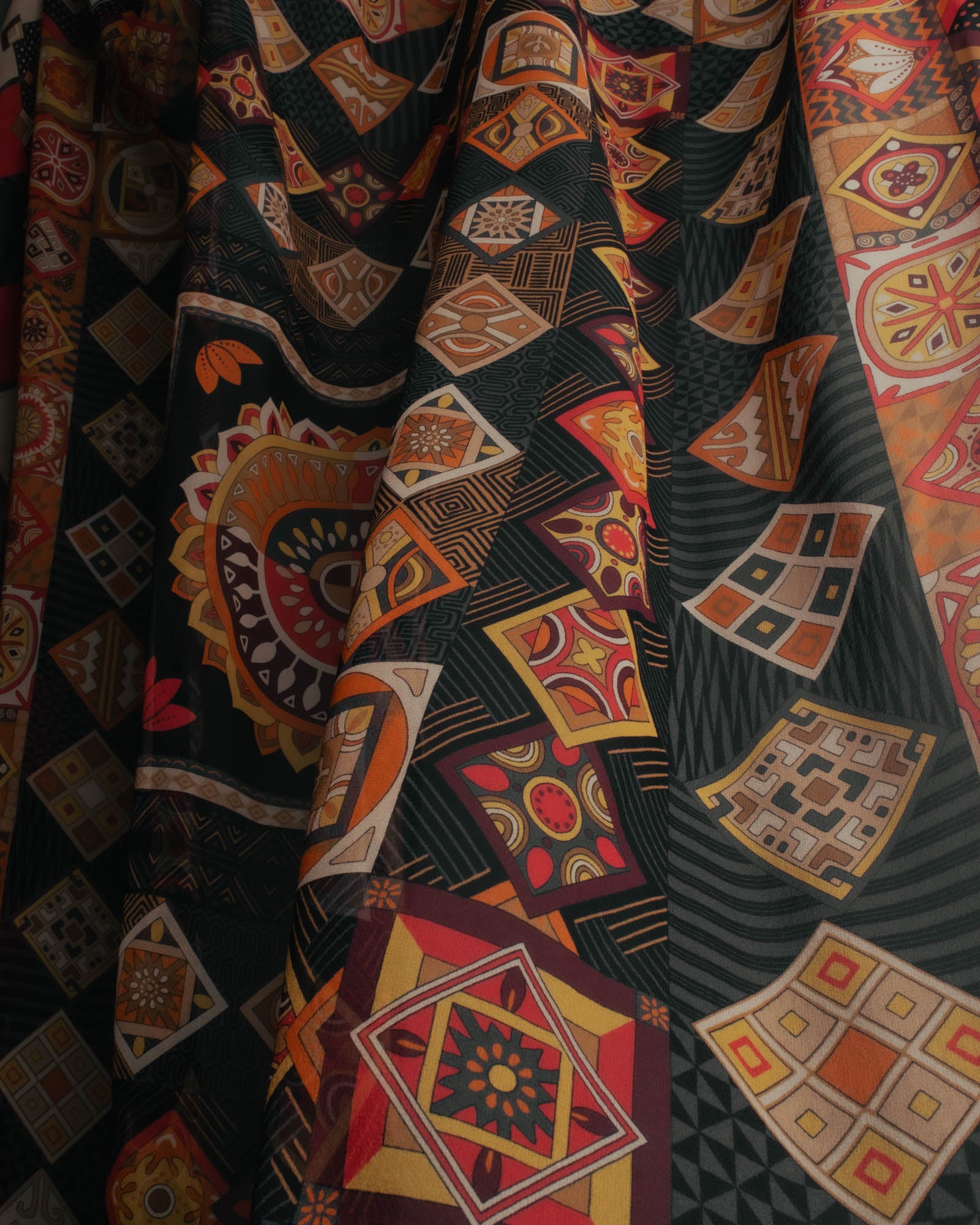 "Salvatore Ferragamo" 2010's Geometric tribal print silk scarf