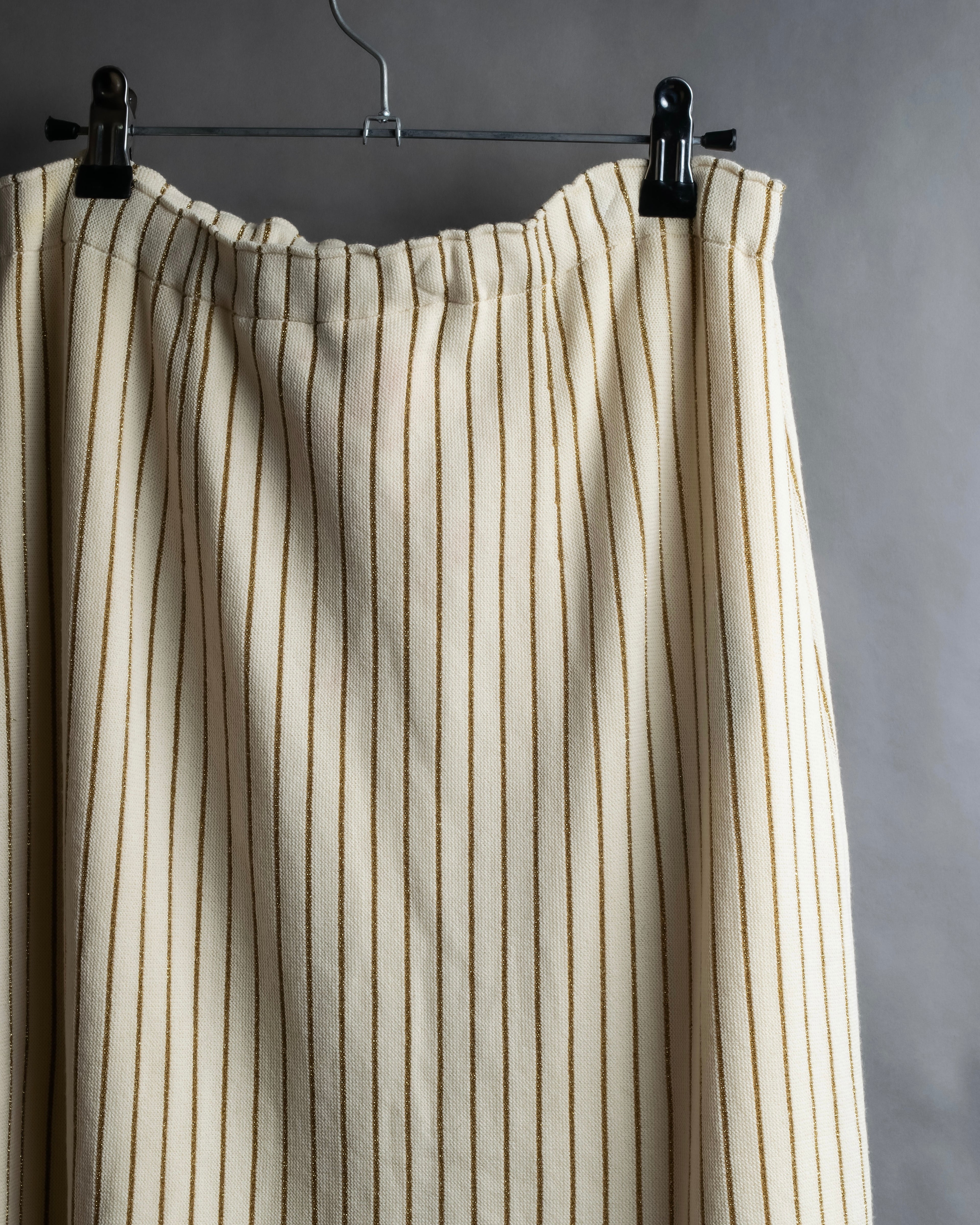 "GUCCI" Gold stripe knit maxi skirt