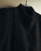 "CHANEL" 04AW Textured wool angora tweed zip jacket