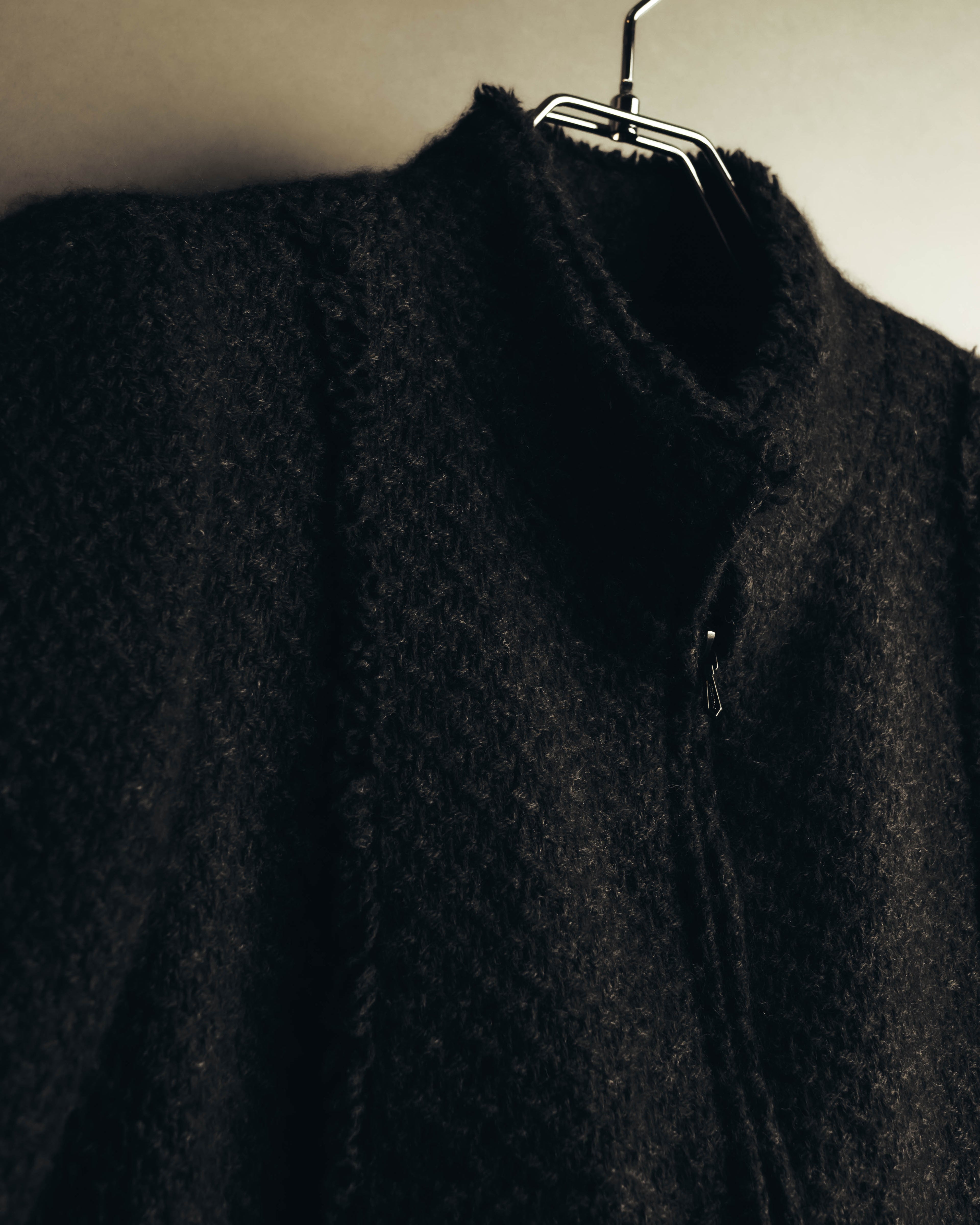 "CHANEL" 04AW Textured wool angora tweed zip jacket
