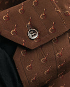 “GUCCI” 70’s horsebit monogram silk shirt