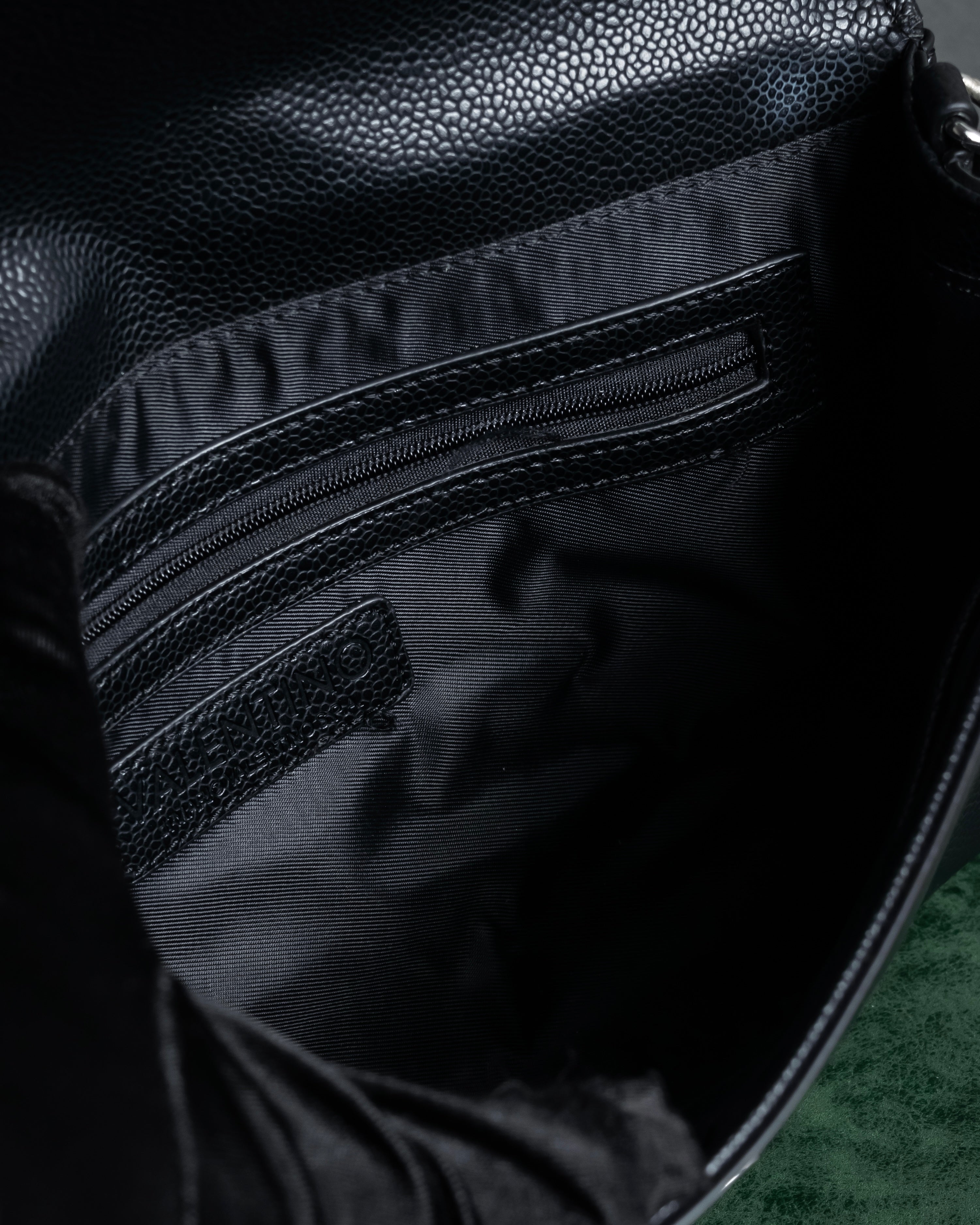 "VALENTINO" Textured leather V tassel chain shoulder bag