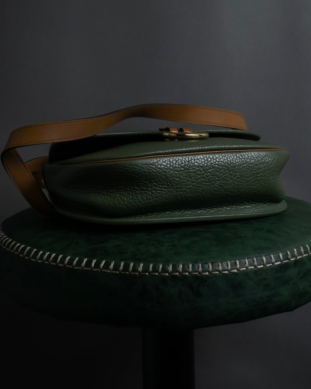 "Christian Dior" 80’s-90’s equestrian grain leather shoulder bag