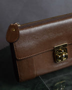 "Chloe" Fleur motif design leather long wallet