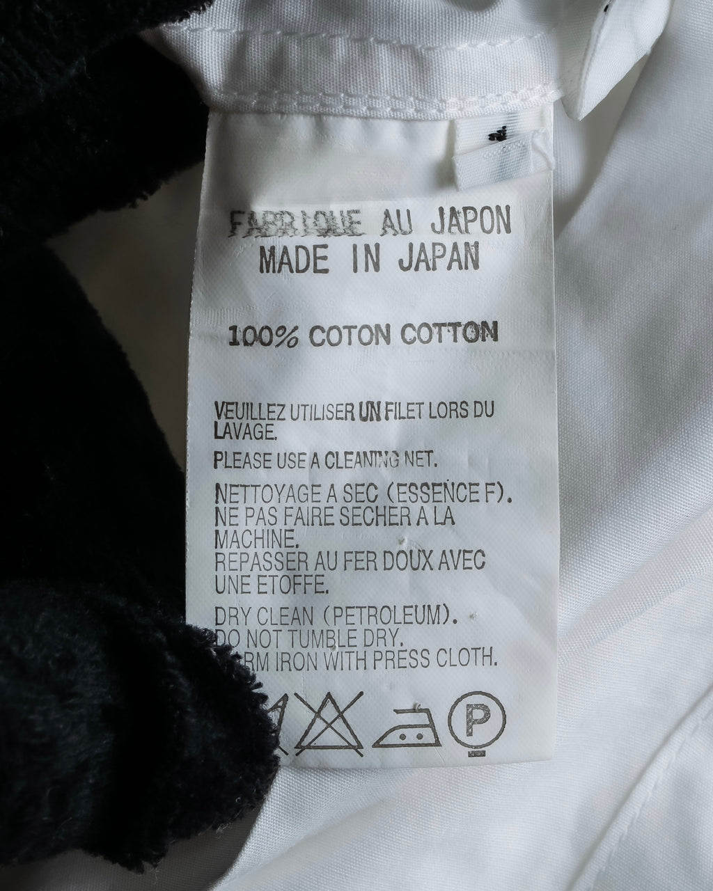 "YOHJI YAMAMOTO" 12SS Folded front panel cotton shirt