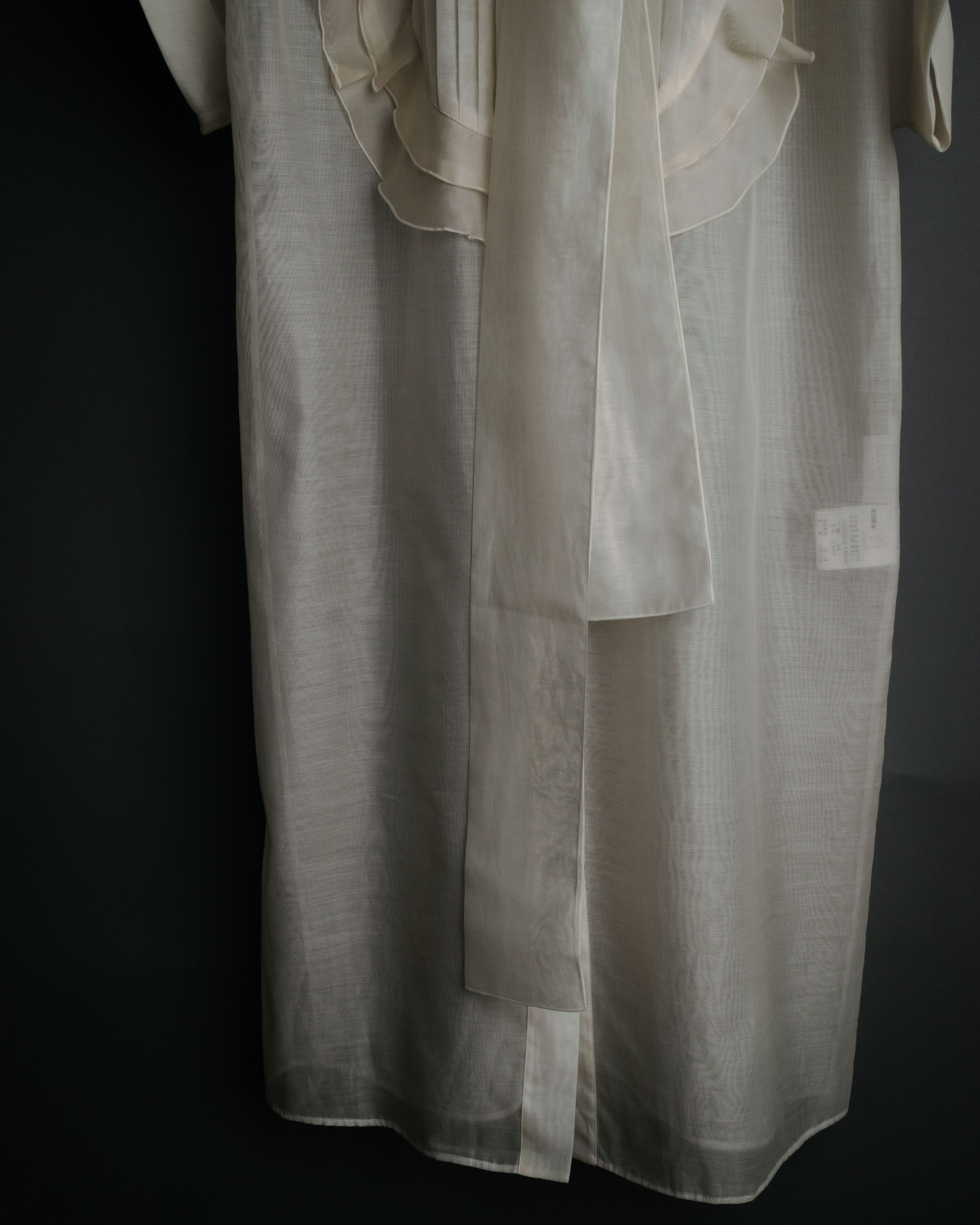 -SPECIAL- “VALENTINO ROMA” 2000’s sheer bow tie ruffled blouse