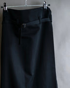 "Y's" Metal fitting belt design cutting maxi skirt