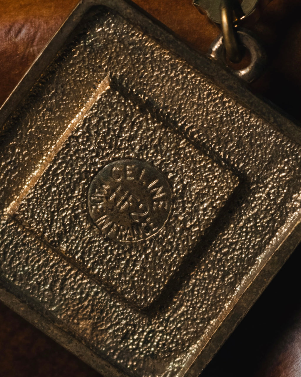 "CELINE" 80’s-90’s square stone pendant charm