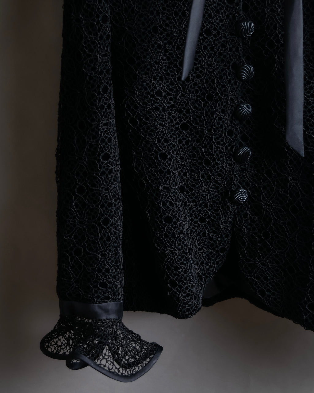 "JEAN-LOUIS SCHERRER" Lace frill design ribbon attached jacket