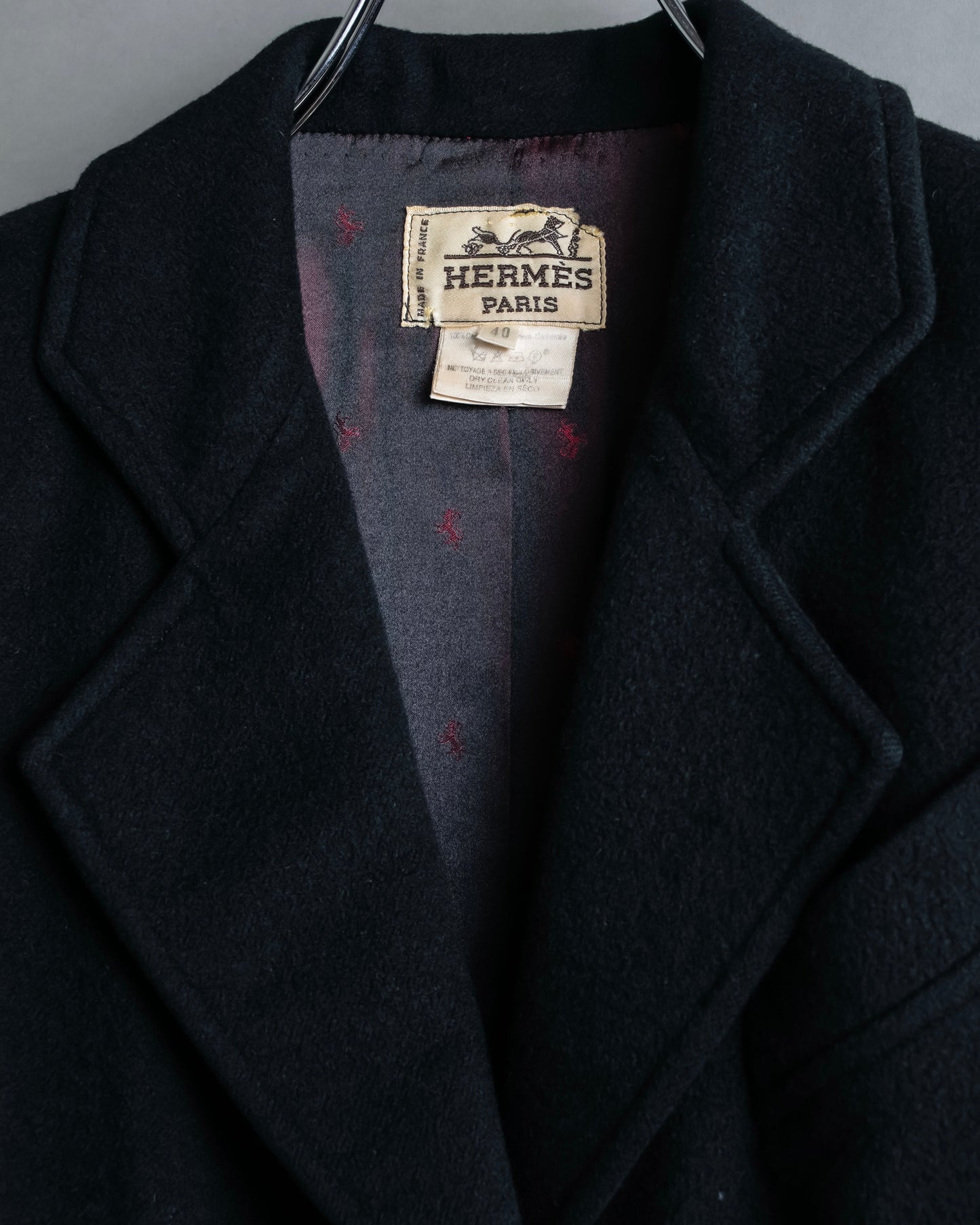 "HERMES" 100% cashmere shaped tailored jacket