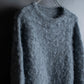 "Vintage drop shoulder shaggy knit pullover"