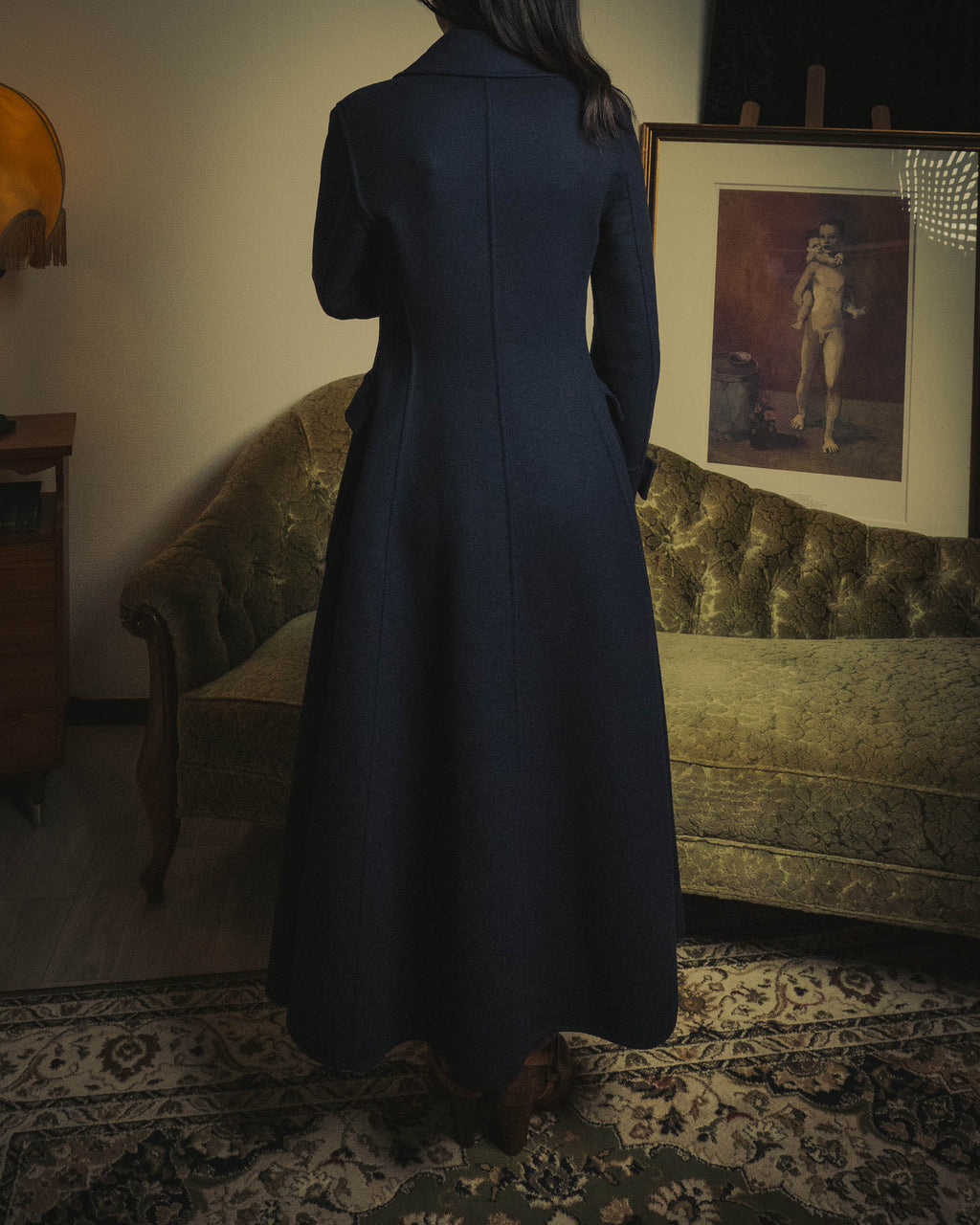 -SPECIAL- “Christian Dior” 2017 AW Navy double breasted A line long coat
