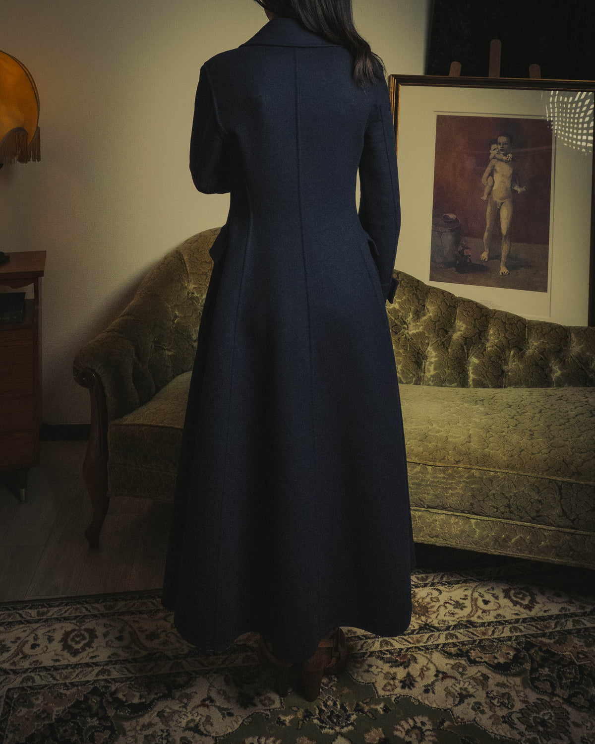-SPECIAL- “Christian Dior” 2017 AW Navy double breasted A line long coat