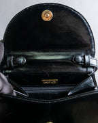 "HANAE MORI" Trapezoid design flower motif charm one handle bag