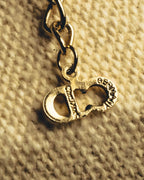 "Christian Dior" 90's-00's Crystal cd logo pendant necklace