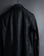 -SPECIAL- "Rick Owens" 15AW Beautiful wrinkles front zip leather jacket