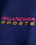 "Balenciaga Sports" Pink & yellow collar long sleeve polo shirt